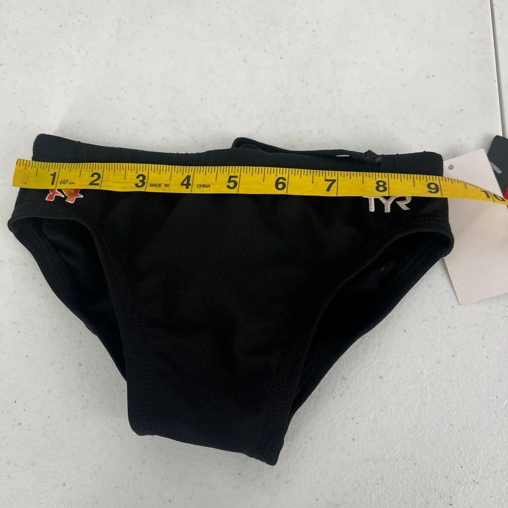 TYR Boys Durafast Elite Solid Racer Swim Brief Black‎ Size 22 RDUS7Y New